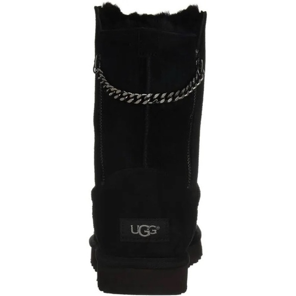 UGG Black Classic Short Sparkle Chain Zip Boots - Picture 4 of 11